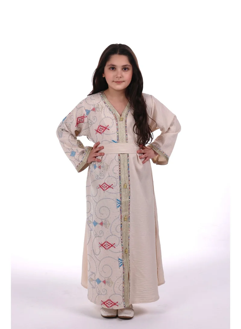 AL BENT AL SHARQIEH beige Mom & Daughter Embroidred jalabiya dress for Women | Best Price UAE